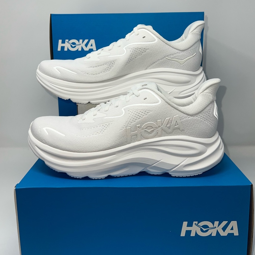 Hoka Women's One One Clifton 10 Triple White 1162031-WWH Running Shoes